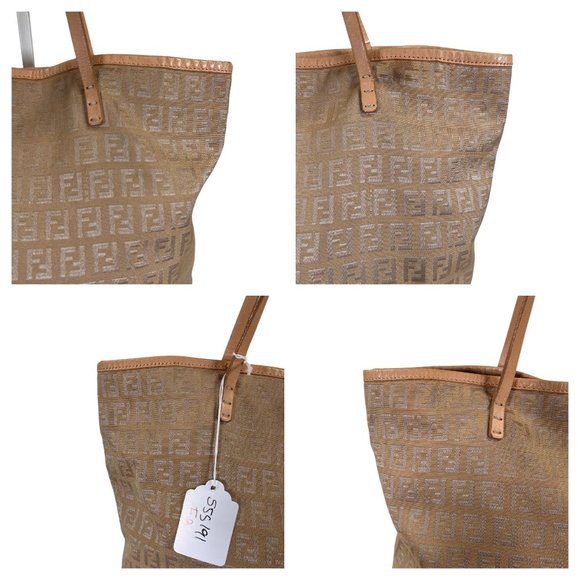 Authentic Fendi Tote Bag Canvas Used Handbag Vintage - Picture 6 of 11